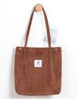 MABULA Casual Foldable Corduroy Shopping Bag