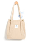MABULA Casual Foldable Corduroy Shopping Bag