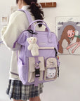 Preppy Purple Backpack Women bag