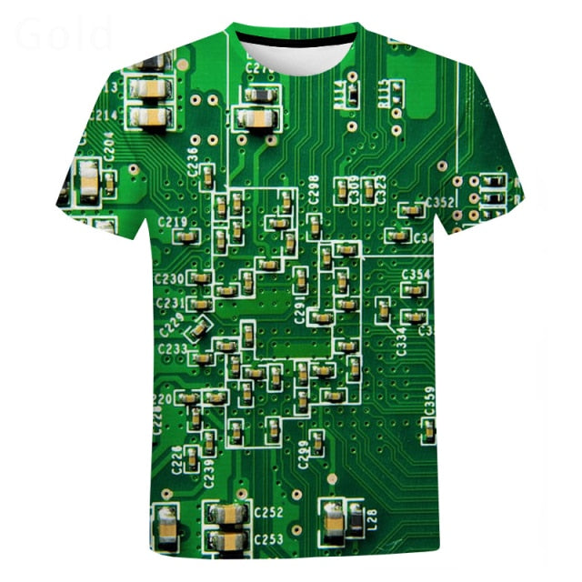 Electronic Chip Hip Hop T Shirt Men