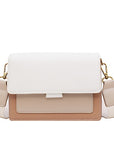 LEFTSIDE Contrast color Leather Crossbody Bags