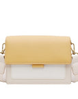 LEFTSIDE Contrast color Leather Crossbody Bags