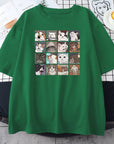 Dog Cat Print O-Neck T-Shirts