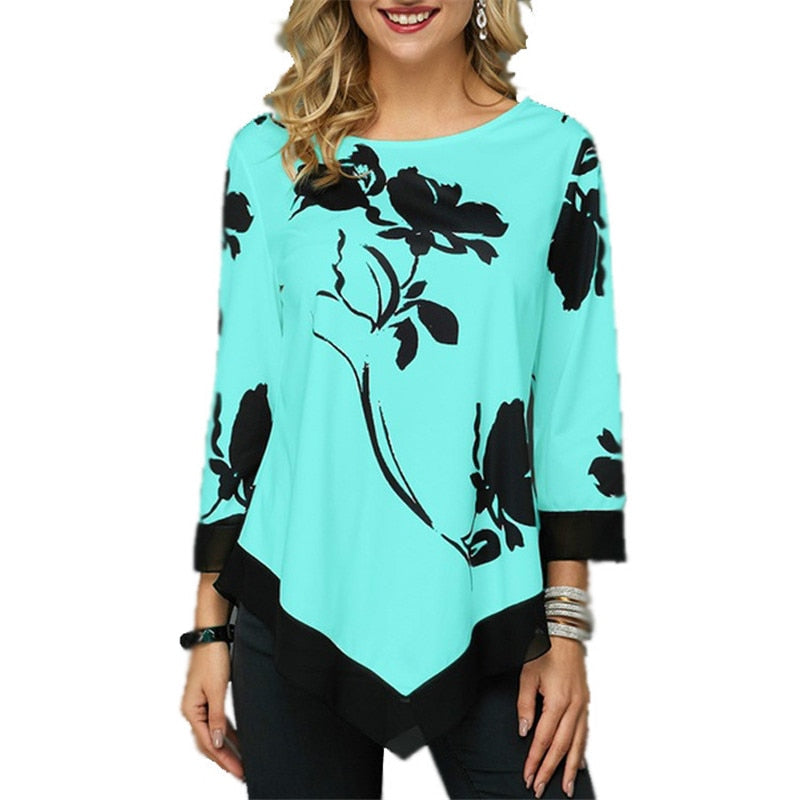 O-Neck Floral Printing Top