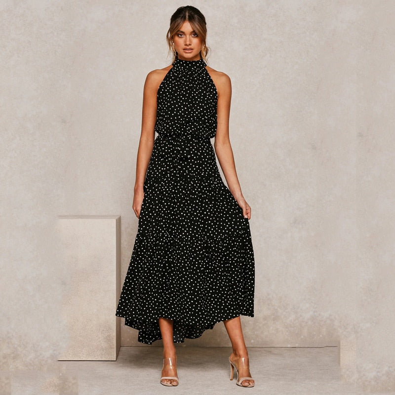 Summer Polka Dot Long Dresses