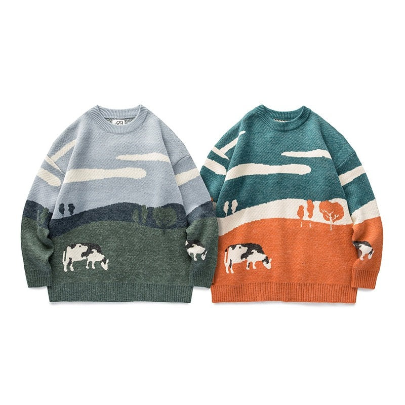 Vintage O-Neck Sweaters