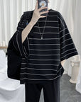 Korean Style Oversized Striped T-Shirt