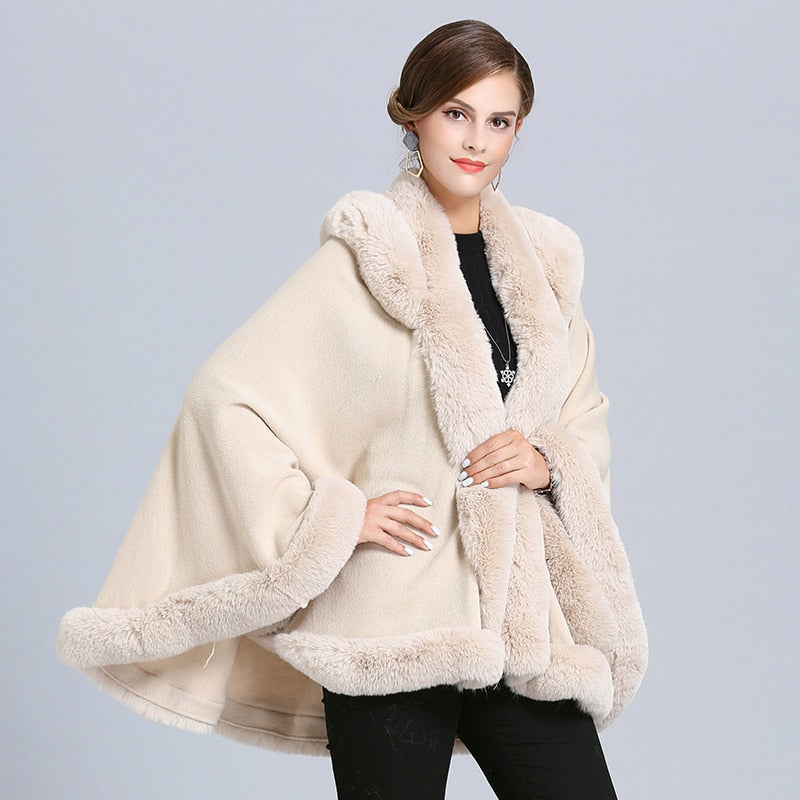 Faux Fur Neck Knitted Coat