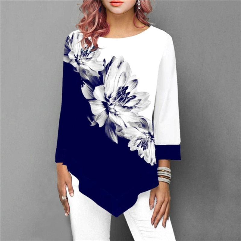 O-Neck Floral Printing Top