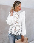 Long Sleeve Floral Lace Tops