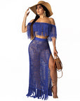 Cover Ups Slit Tassel Skirt and Top