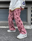 Printed Drawstring Baggy Pants