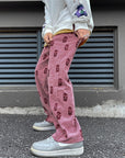 Printed Drawstring Baggy Pants