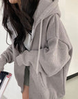 Solid Color Zip Up Oversized Hoodies