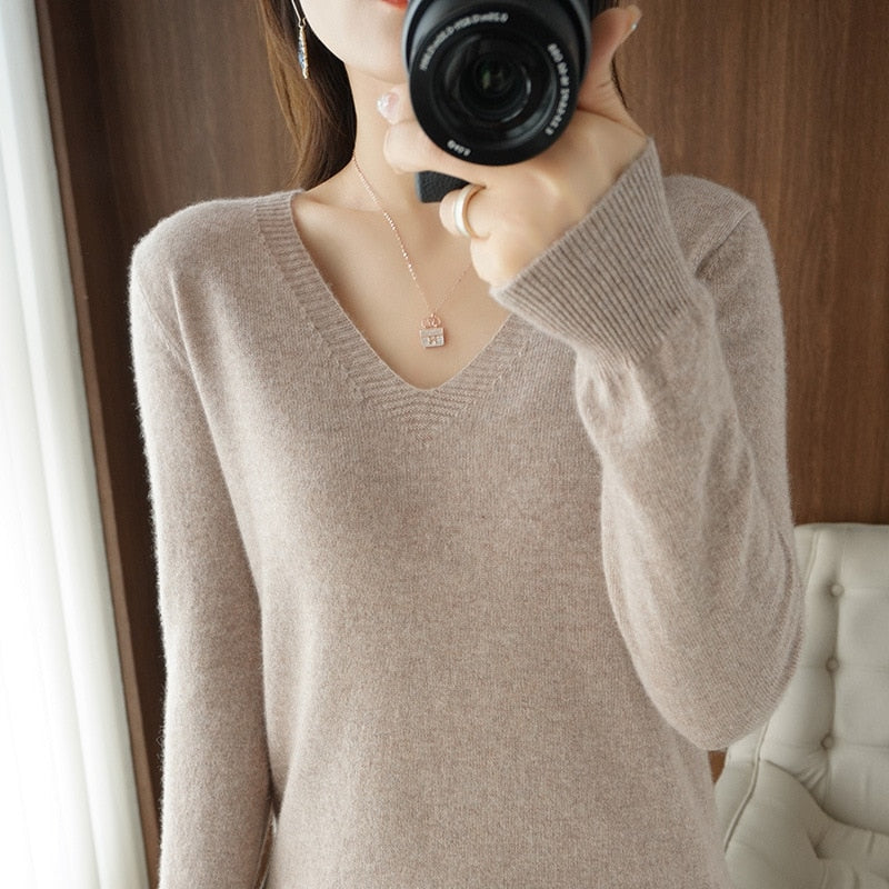 V-Neck Slim Fit Soft Sweaters