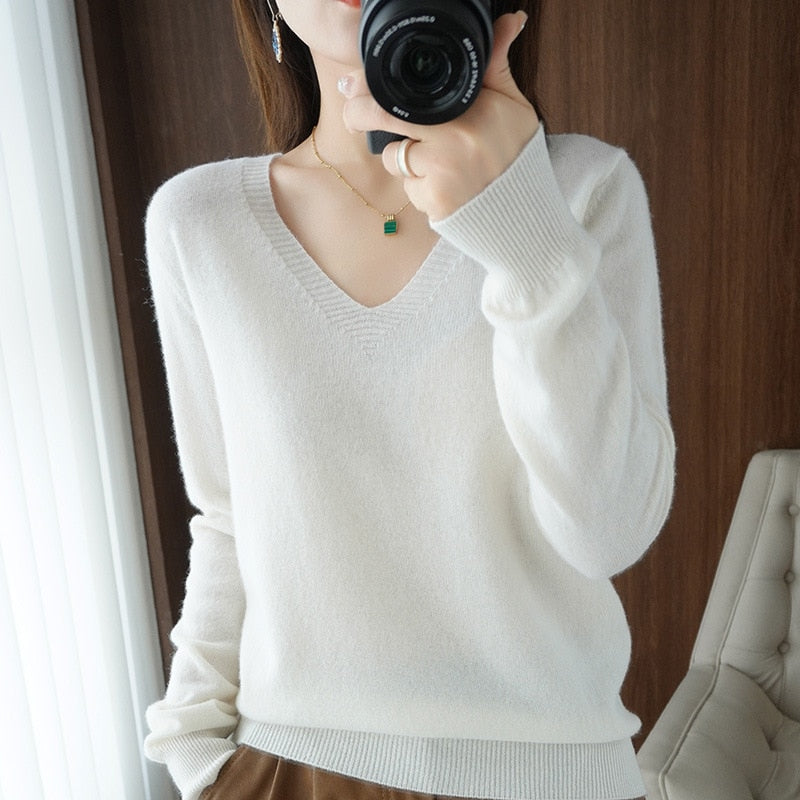 V-Neck Slim Fit Soft Sweaters