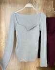 Square Neck Long Sleeve Sweaters