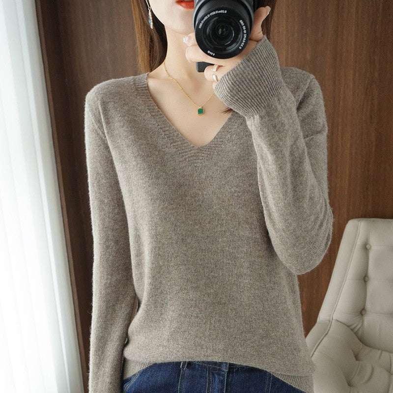 V-Neck Slim Fit Soft Sweaters