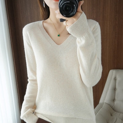 V-Neck Slim Fit Soft Sweaters