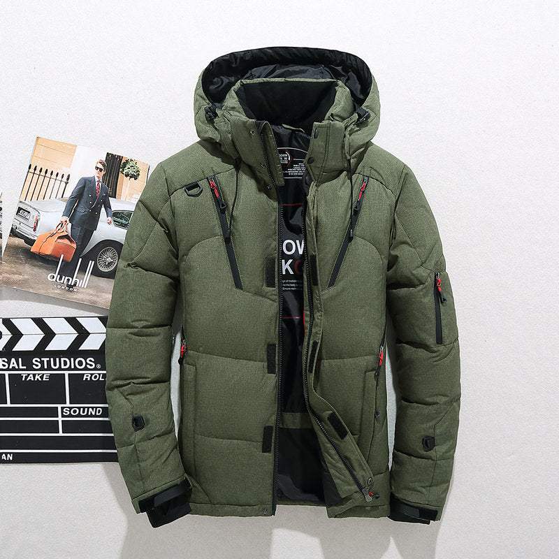 White Duck Down Hooded Jacket