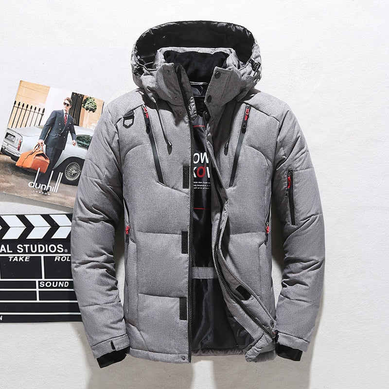 White Duck Down Hooded Jacket