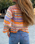 Long Sleeve Button Decorated Sweater