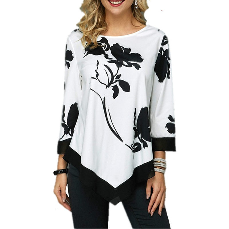 O-Neck Floral Printing Top