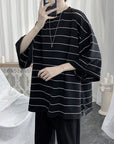 Korean Style Oversized Striped T-Shirt