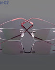 Flexible Memory Metal Rimless Eyeglasses