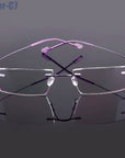 Flexible Memory Metal Rimless Eyeglasses