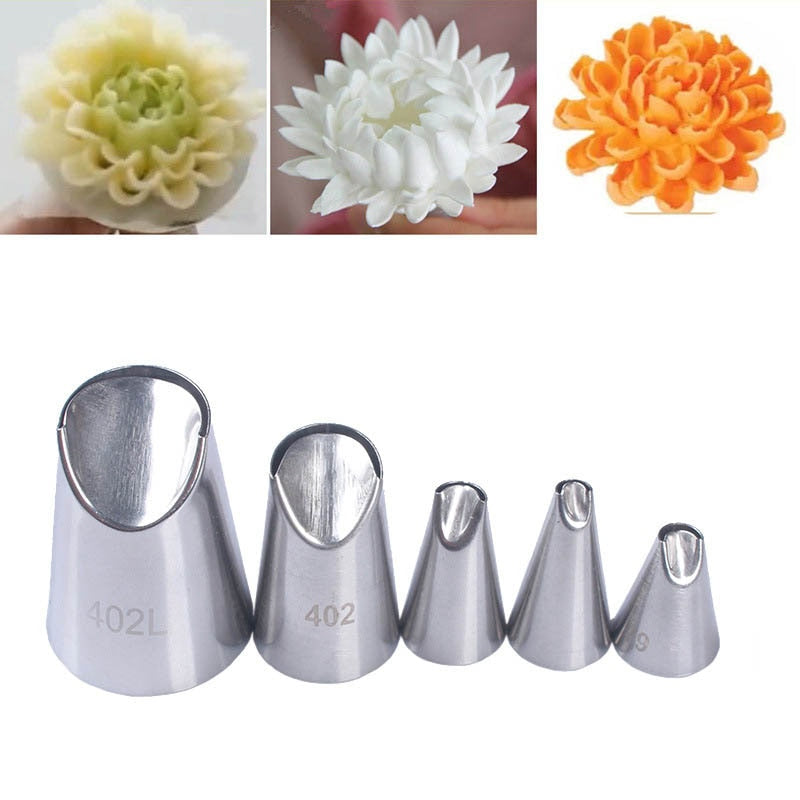 1/3/5/7pc/set of chrysanthemum Nozzle Icing Piping Pastry Nozzles