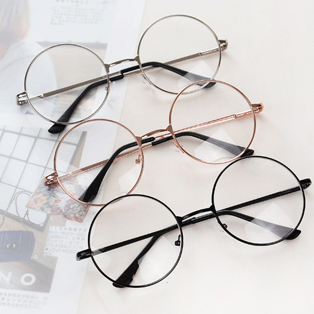 Fashion Vintage Retro Metal Frame Clear Lens Glasses