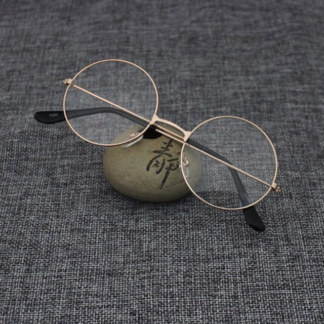 Fashion Vintage Retro Metal Frame Clear Lens Glasses