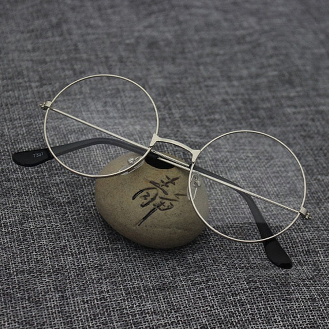 Fashion Vintage Retro Metal Frame Clear Lens Glasses