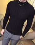 Casual striped solid color sweater