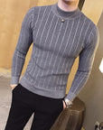 Casual striped solid color sweater