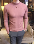 Casual striped solid color sweater