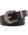 Black Leather Western Cowgirl Waist Belt