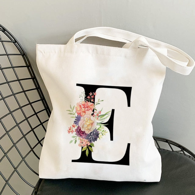 Summer New Flower Letter Bolsa Feminina Shoulder Canvas Bags