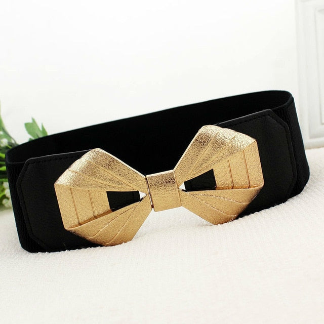 Fashion Korean Style Buckle Elastic Wide Belt