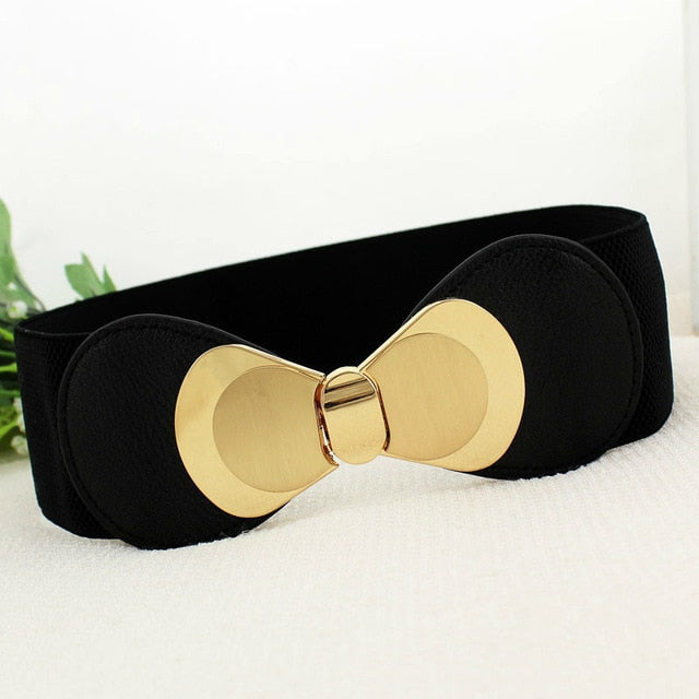 Fashion Korean Style Buckle Elastic Wide Belt