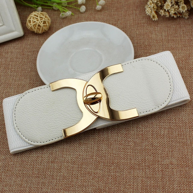 Fashion Korean Style Buckle Elastic Wide Belt