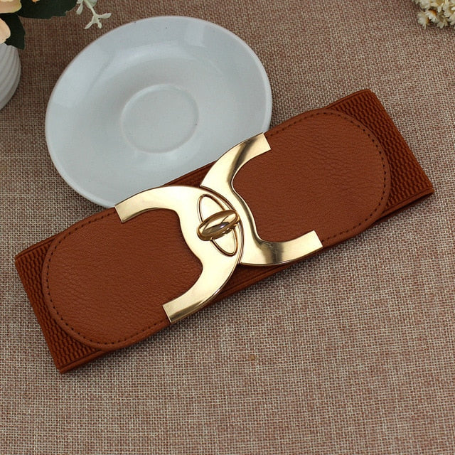 Fashion Korean Style Buckle Elastic Wide Belt