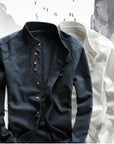 Casual Slim Mandarin Collar Shirts