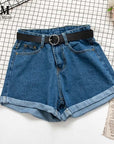 All Match Sashes Casual Women Denim Shorts