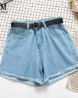 All Match Sashes Casual Women Denim Shorts