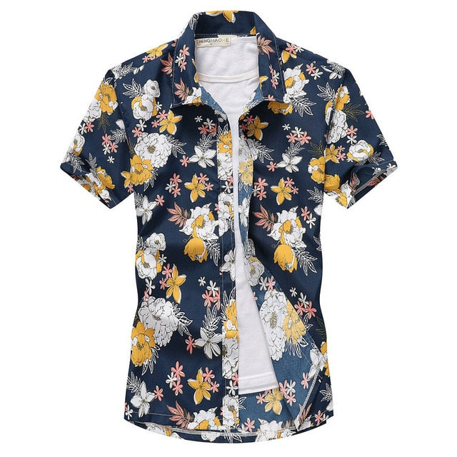 Fashion Mens Short Sleeve Hawaiian Shirt