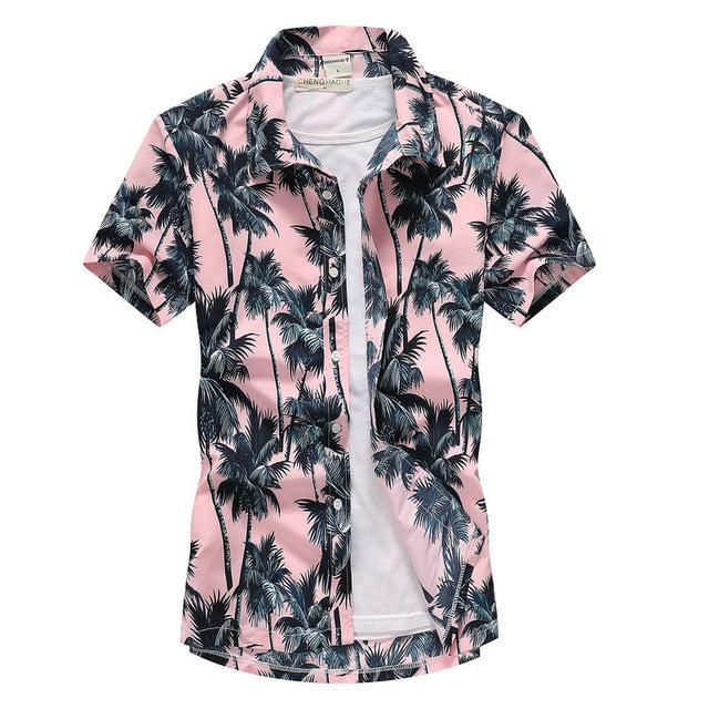 Fashion Mens Short Sleeve Hawaiian Shirt