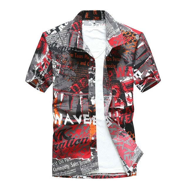 Fashion Mens Short Sleeve Hawaiian Shirt