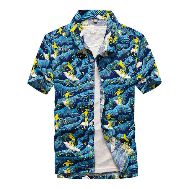 Fashion Mens Short Sleeve Hawaiian Shirt